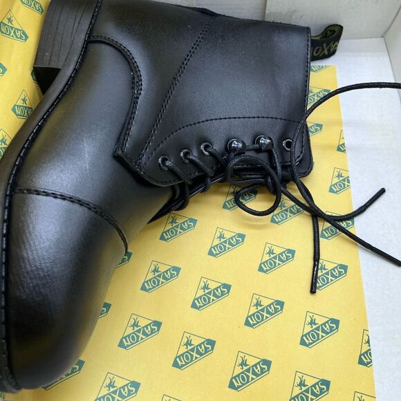 Saxon Equileather Childs Lace Paddock Boots Youth 3 Black - Picture 5 of 6